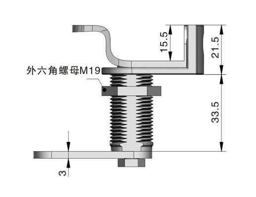 Adjustable Quarter Turn Lock Black Cam Door Locks For Fire Cabinet