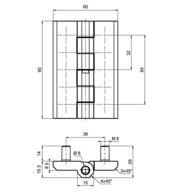 Concealed Butterfly Cabinet Hinges Metal Door OEM With Screw